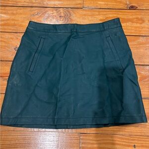 (911)+GREEN PLEATHER SKIRT+